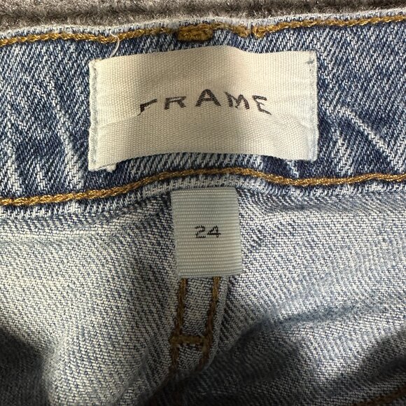 Frame Jeans Womens 24 Le Nouveau Straight Cotton Stretch Light Wash Pockets - Picture 5 of 11